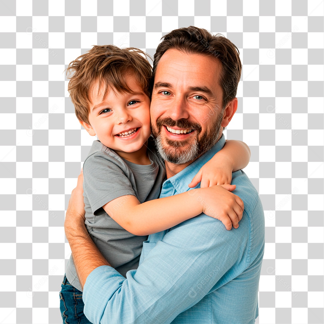 Pai e Filho Abraçados PNG Transparente