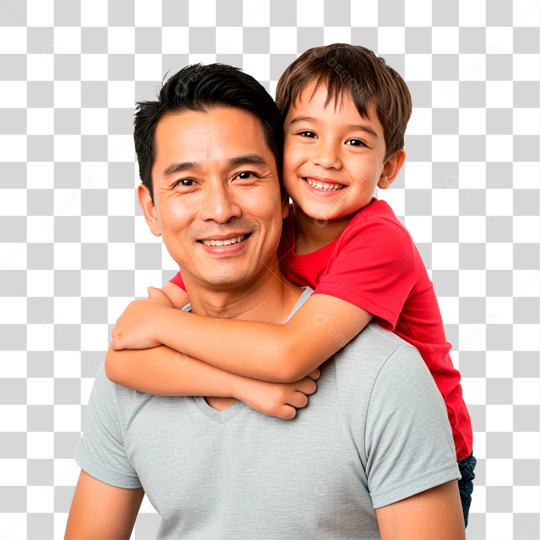 Pai e Filho Abraçados PNG Transparente