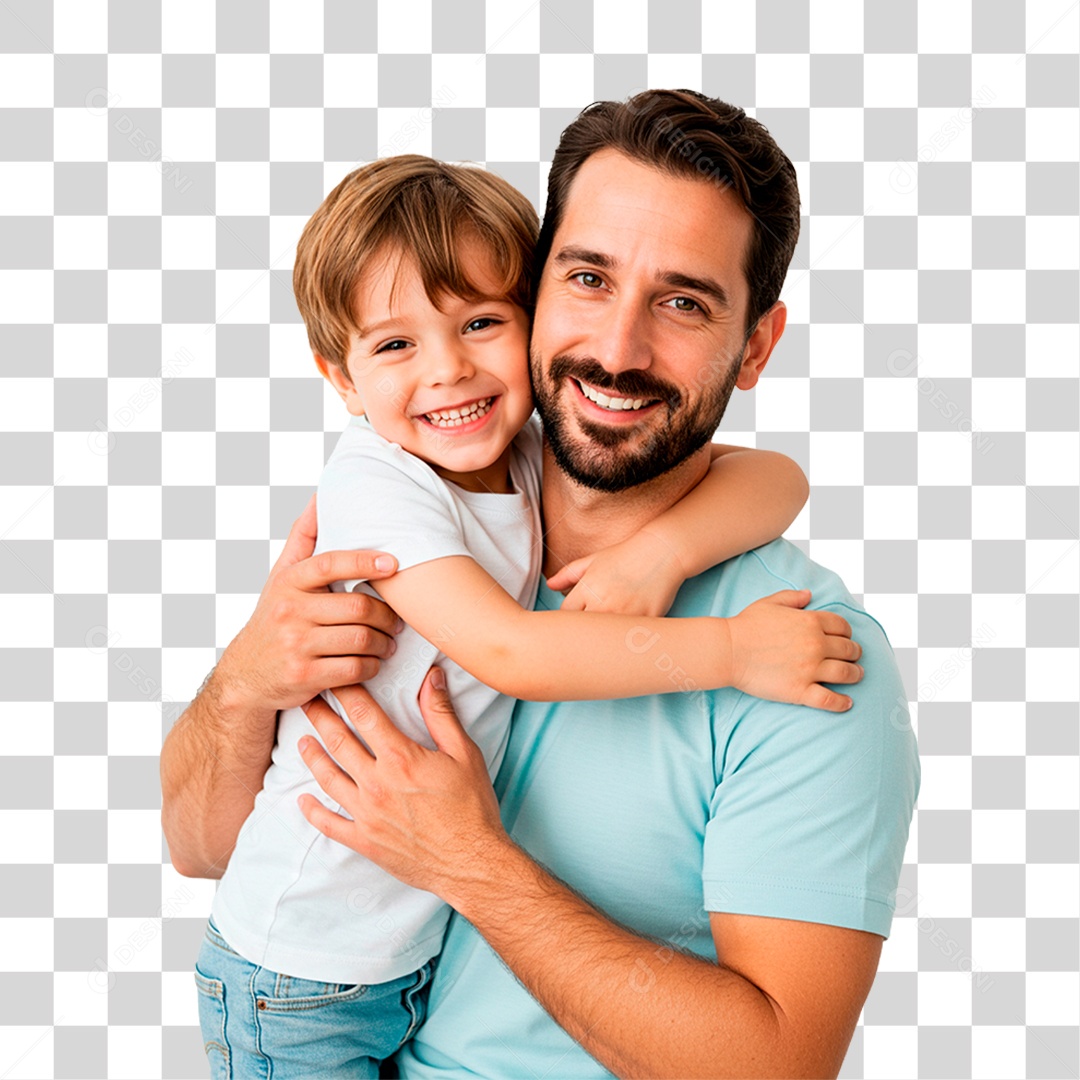 Pai e Filho Abraçados PNG Transparente