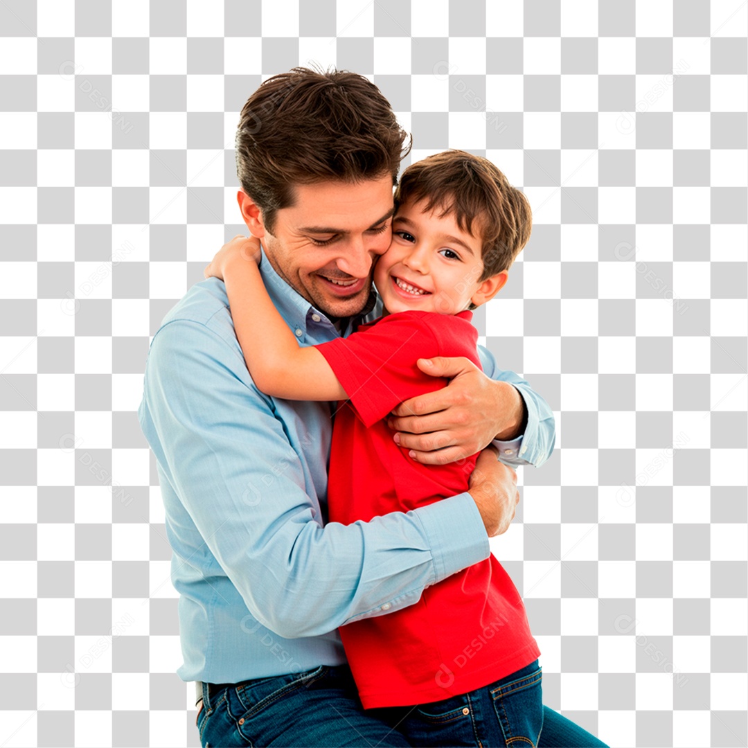 Pai e Filho Abraçados PNG Transparente