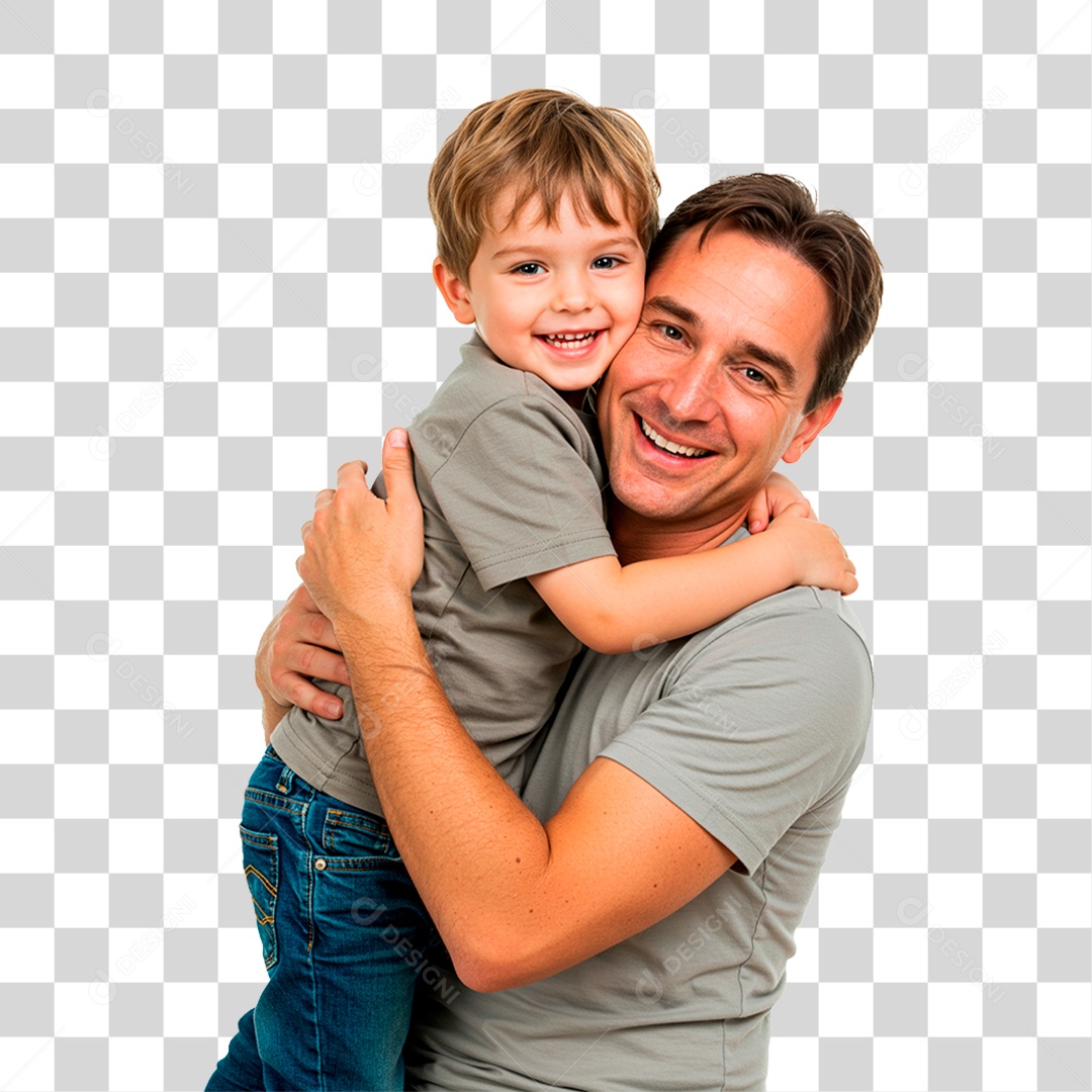 Pai e Filho Abraçados PNG Transparente