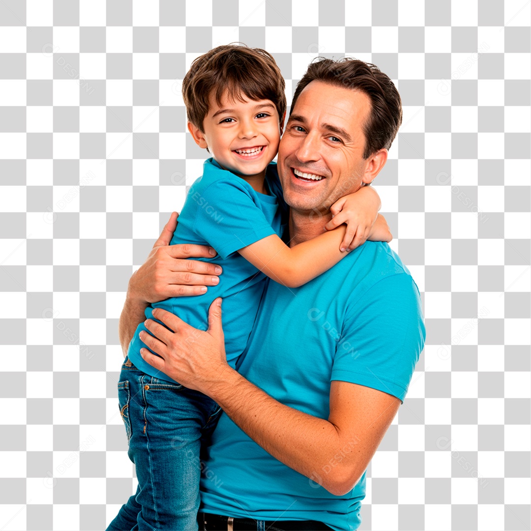 Pai e Filho Abraçados PNG Transparente