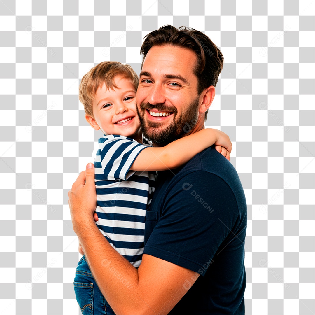 Pai e Filho Abraçados PNG Transparente
