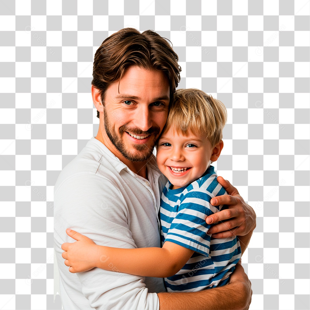 Pai e Filho Abraçados PNG Transparente