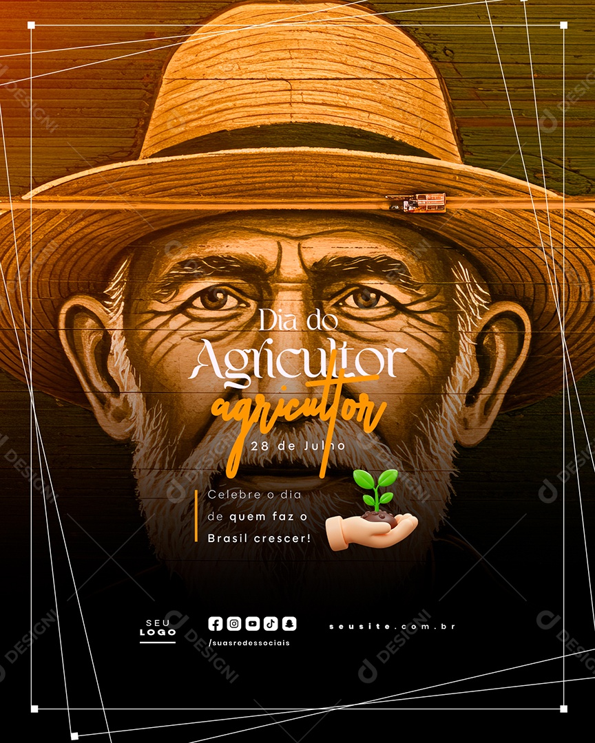 Dia do Agricultor 28 de Julho Social Media PSD Editável