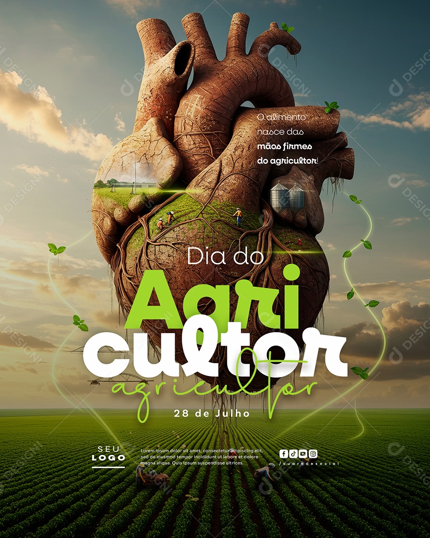Dia do Agricultor 28 de Julho Social Media PSD Editável