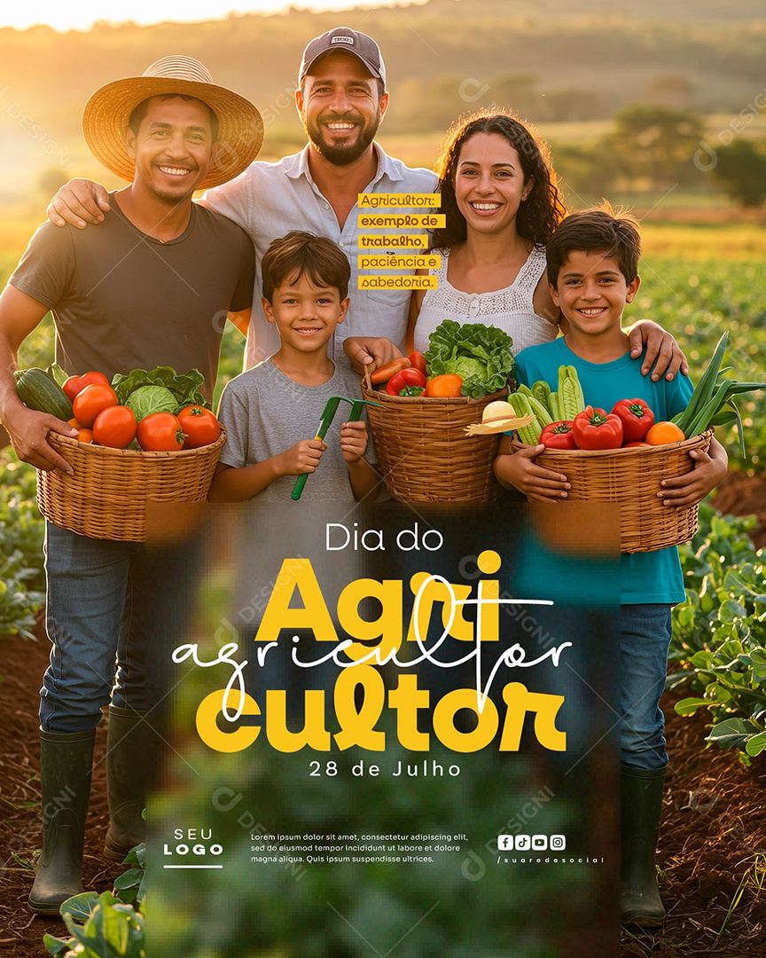 Dia do Agricultor 28 de Julho Social Media PSD Editável