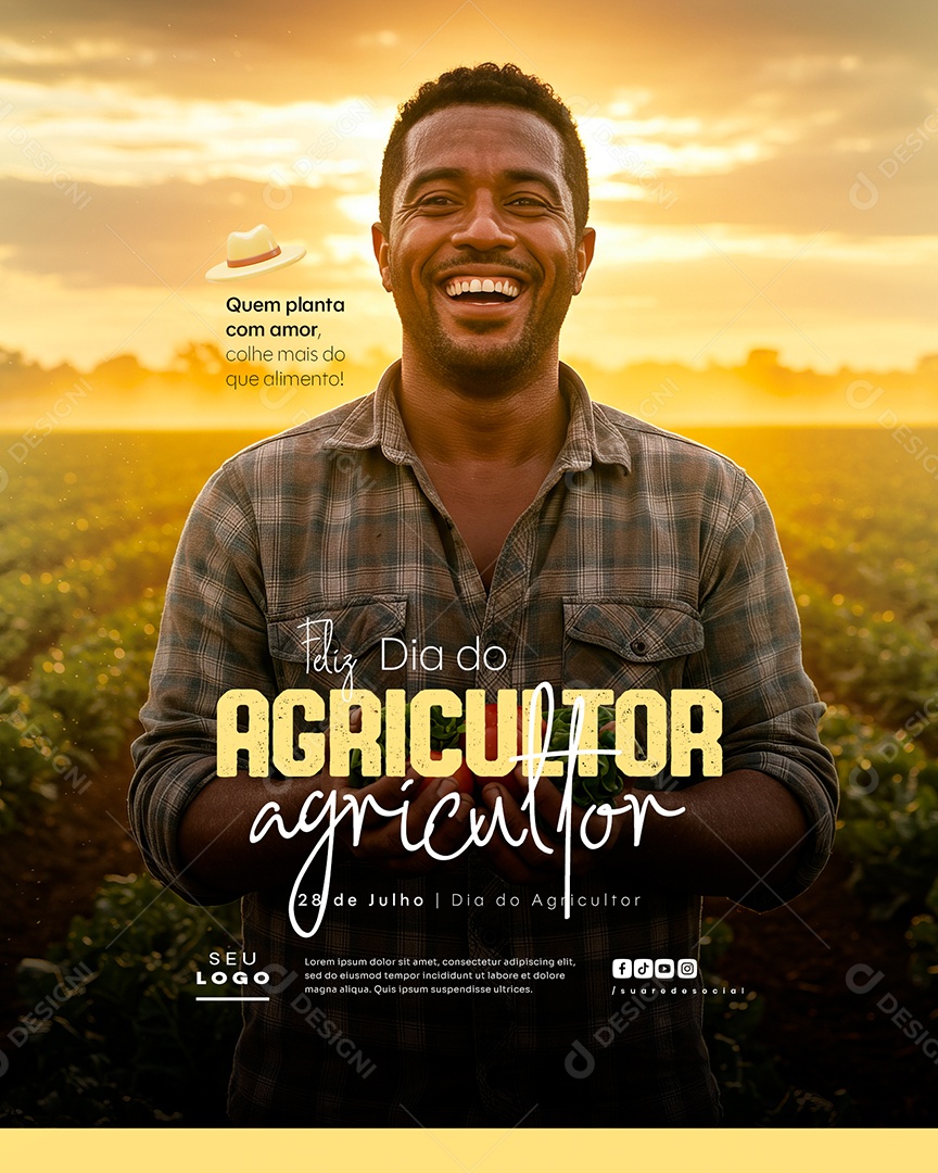 Dia do Agricultor 28 de Julho Social Media PSD Editável