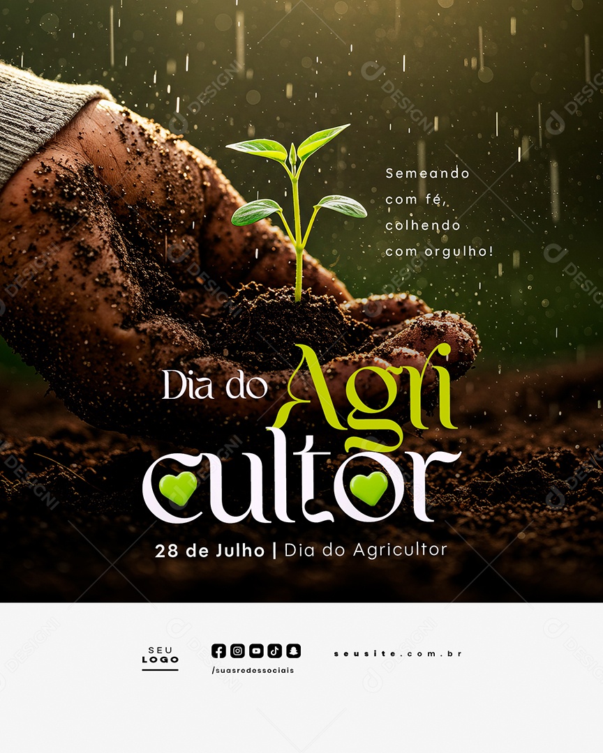 Dia do Agricultor 28 de Julho Social Media PSD Editável
