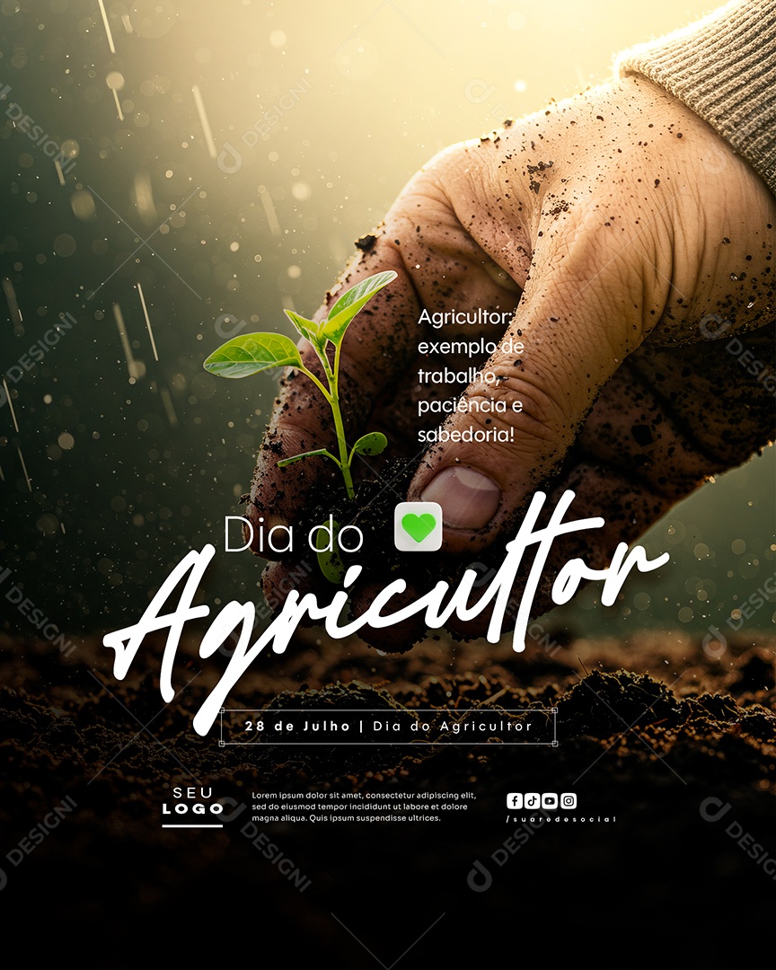 Dia do Agricultor 28 de Julho Social Media PSD Editável