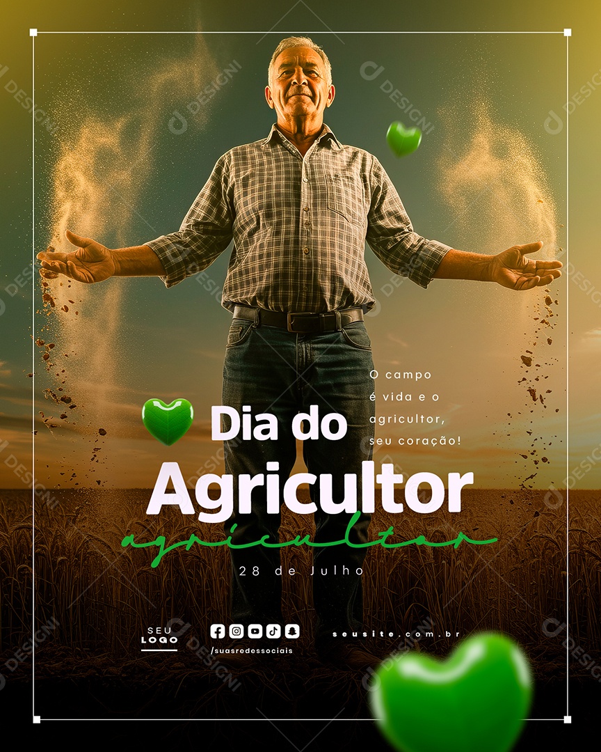 Dia do Agricultor 28 de Julho Social Media PSD Editável