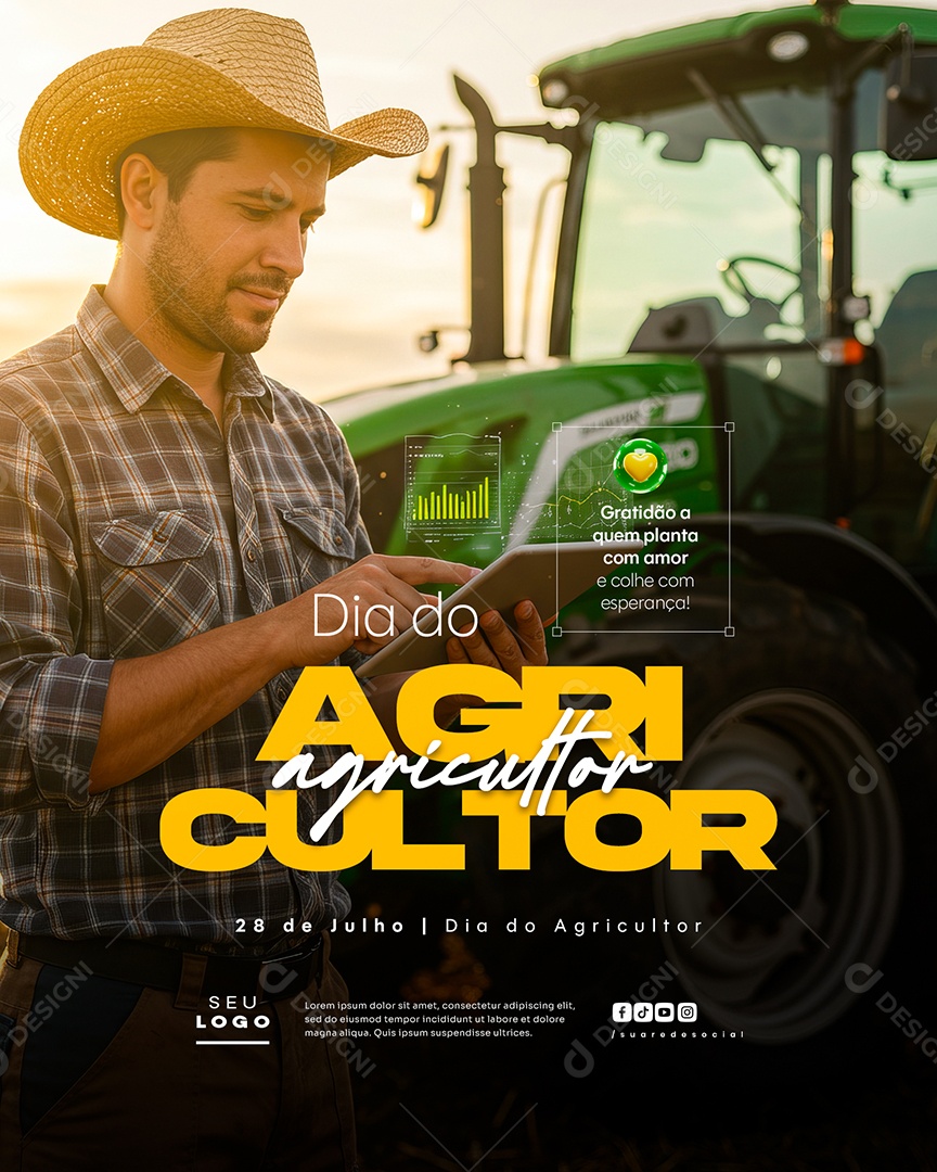 Dia do Agricultor 28 de Julho Social Media PSD Editável