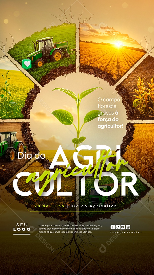 Story Dia do Agricultor 28 de Julho Social Media PSD Editável