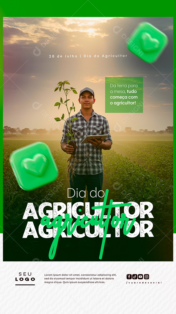 Story Dia do Agricultor 28 de Julho Social Media PSD Editável