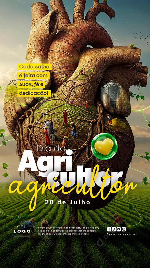 Story Dia do Agricultor 28 de Julho Social Media PSD Editável