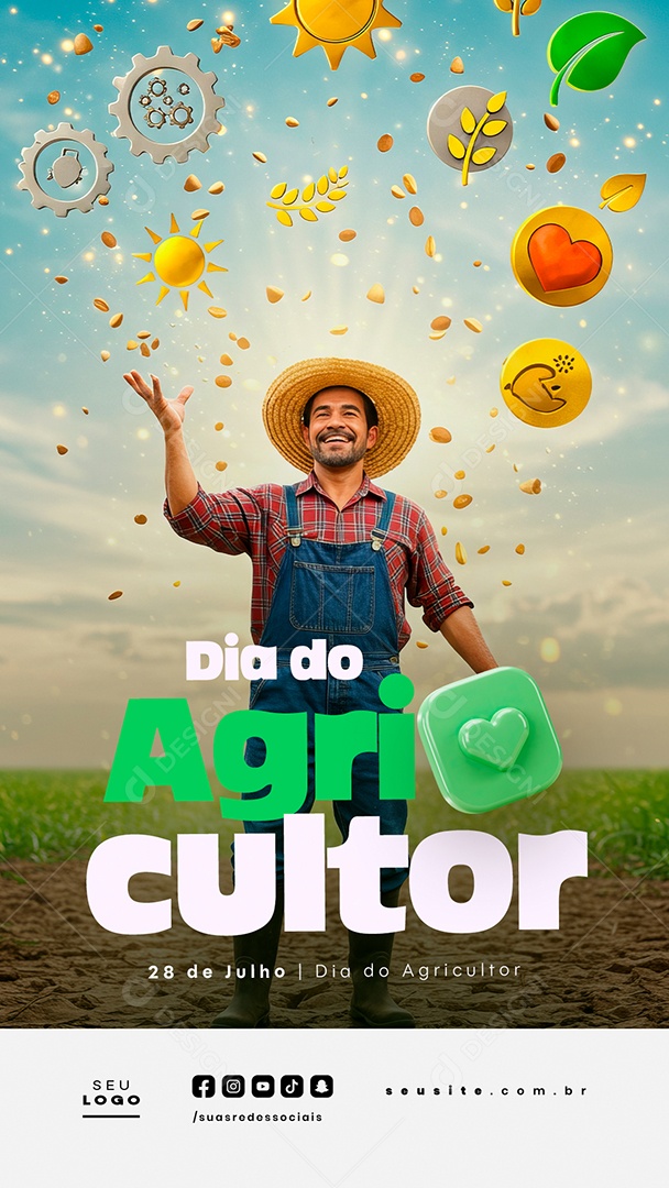 Story Dia do Agricultor 28 de Julho Social Media PSD Editável
