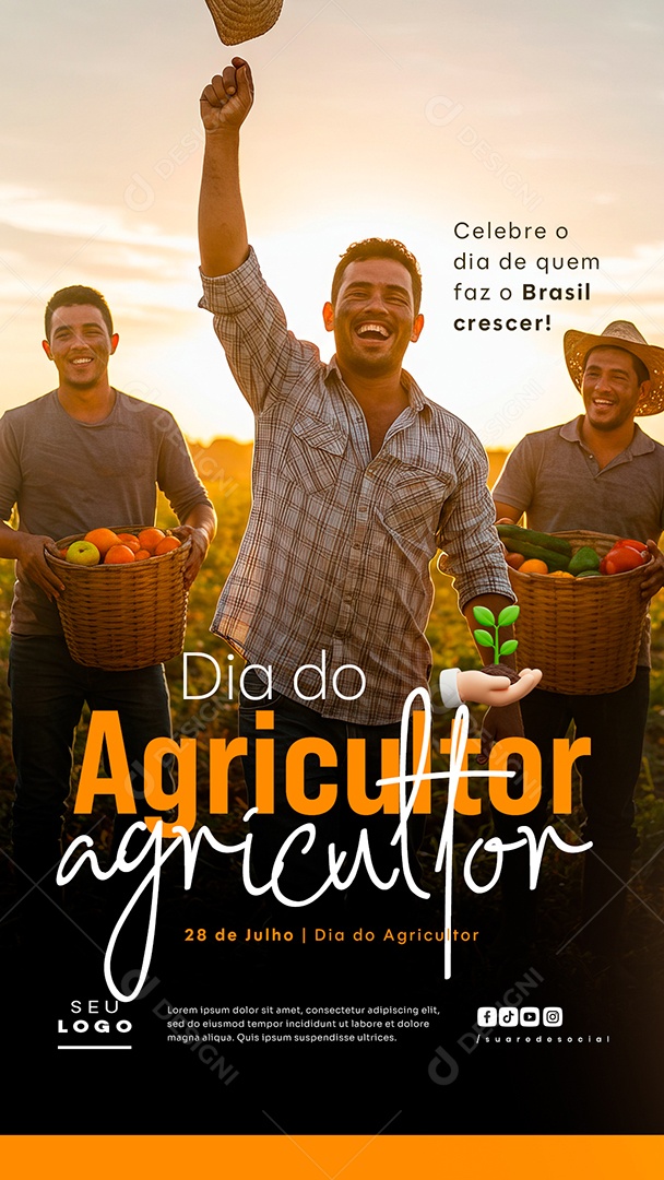 Story Dia do Agricultor 28 de Julho Social Media PSD Editável