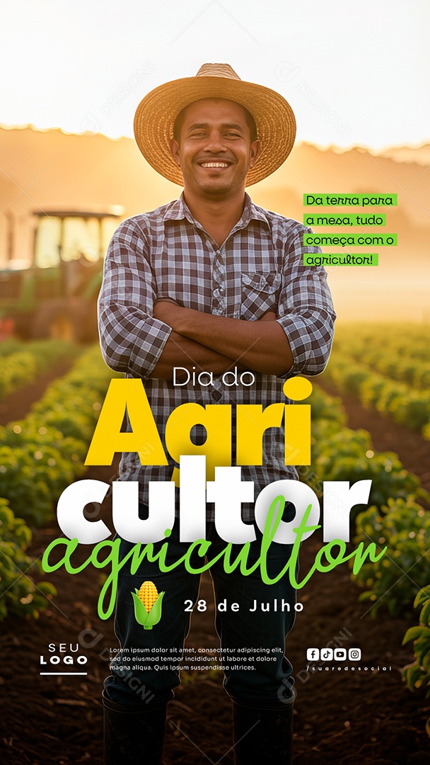 Story Dia do Agricultor 28 de Julho Social Media PSD Editável