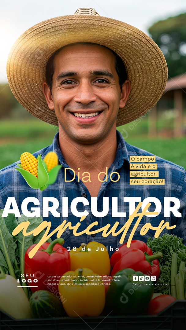 Story Dia do Agricultor 28 de Julho Social Media PSD Editável