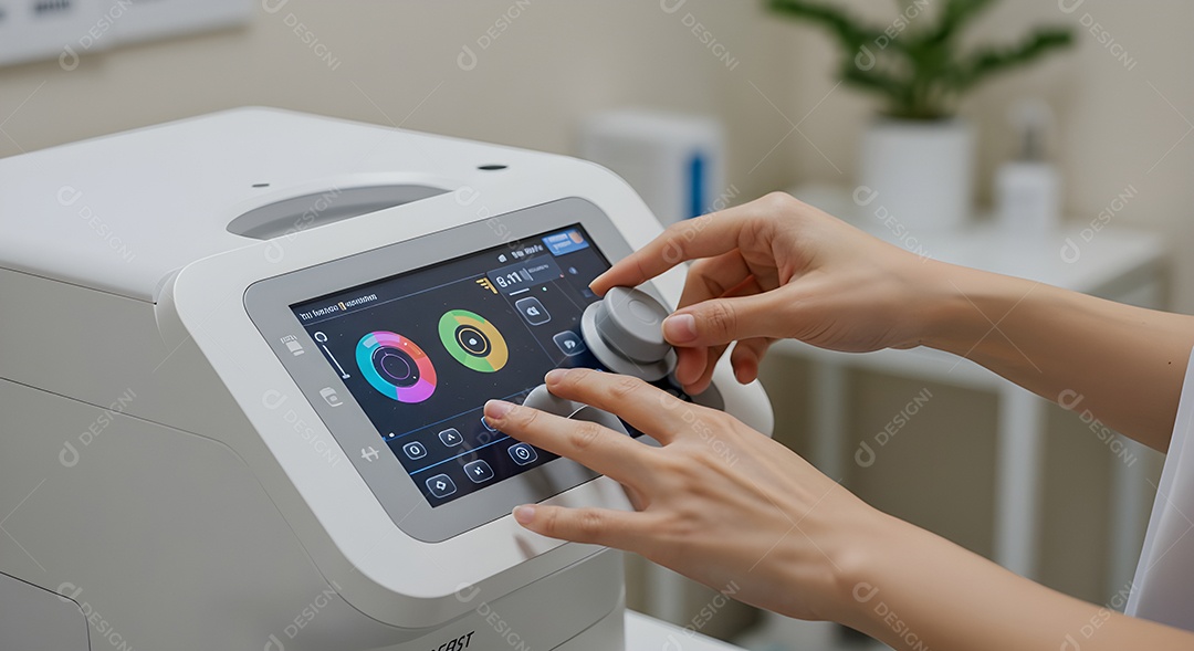 Imagem mostra um equipamento estético