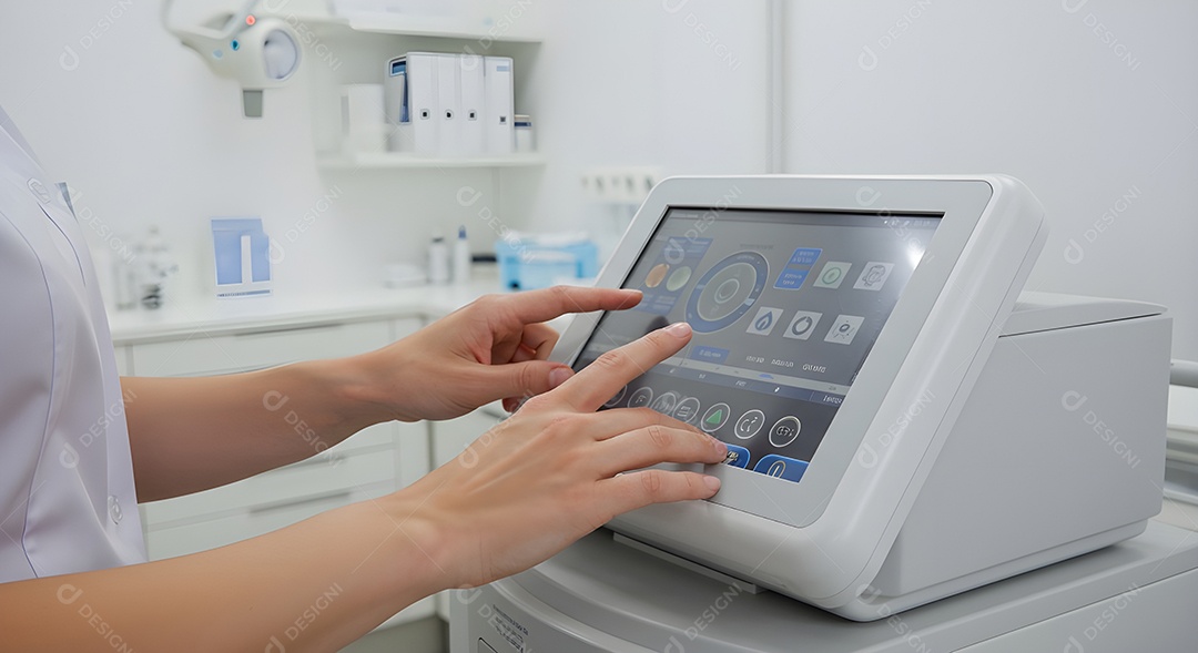 Imagem mostra um equipamento estético