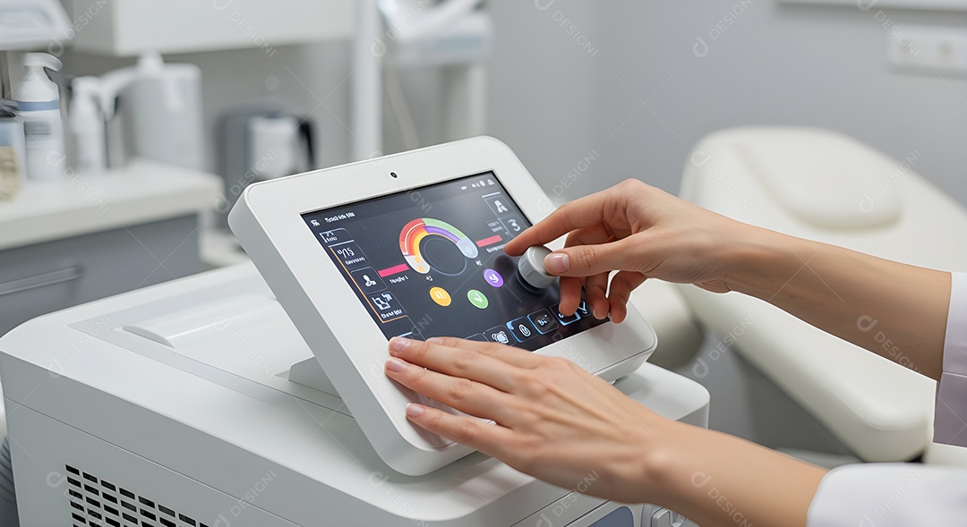 Imagem mostra um equipamento estético