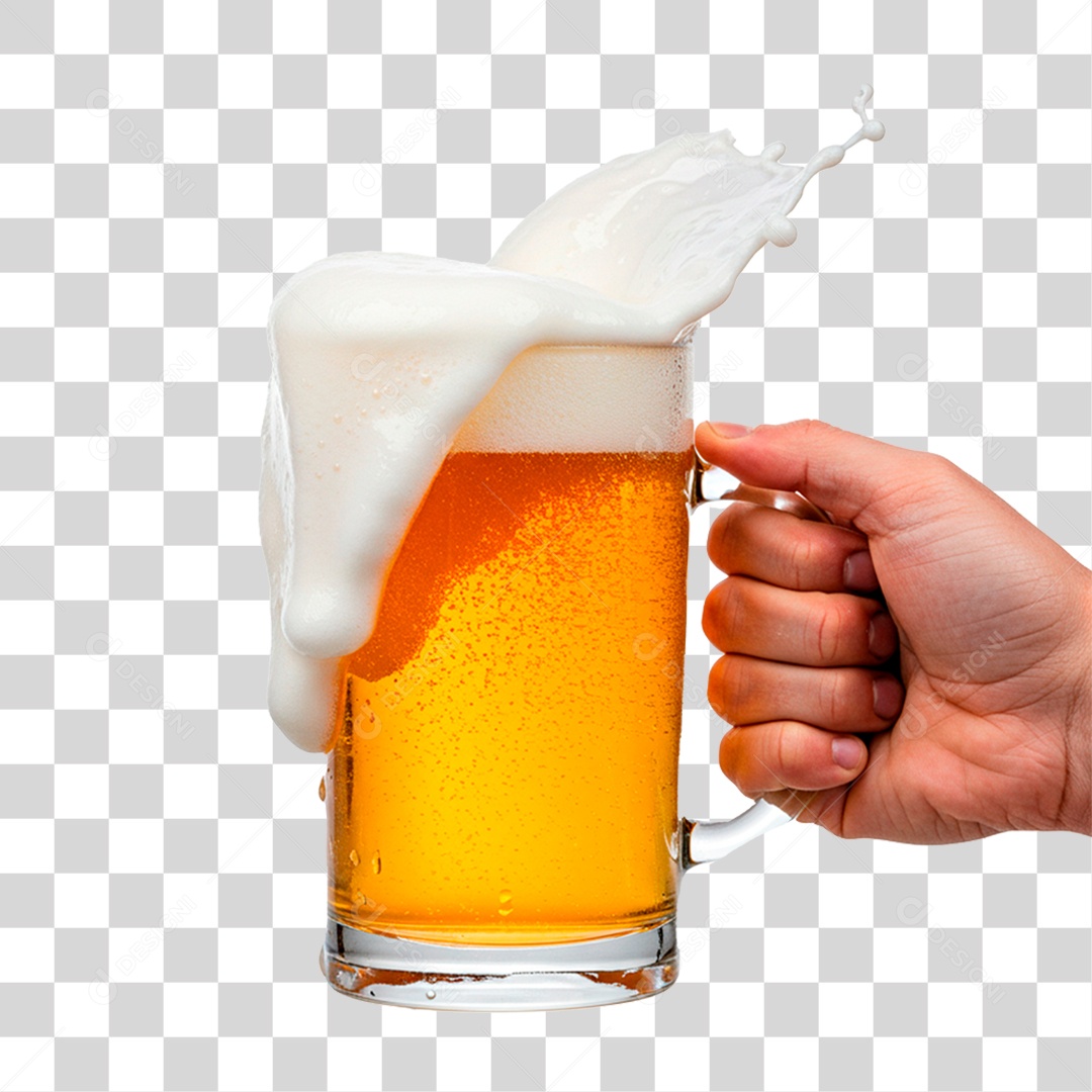 Mão Segurando Caneca de Cerveja PNG Transparente