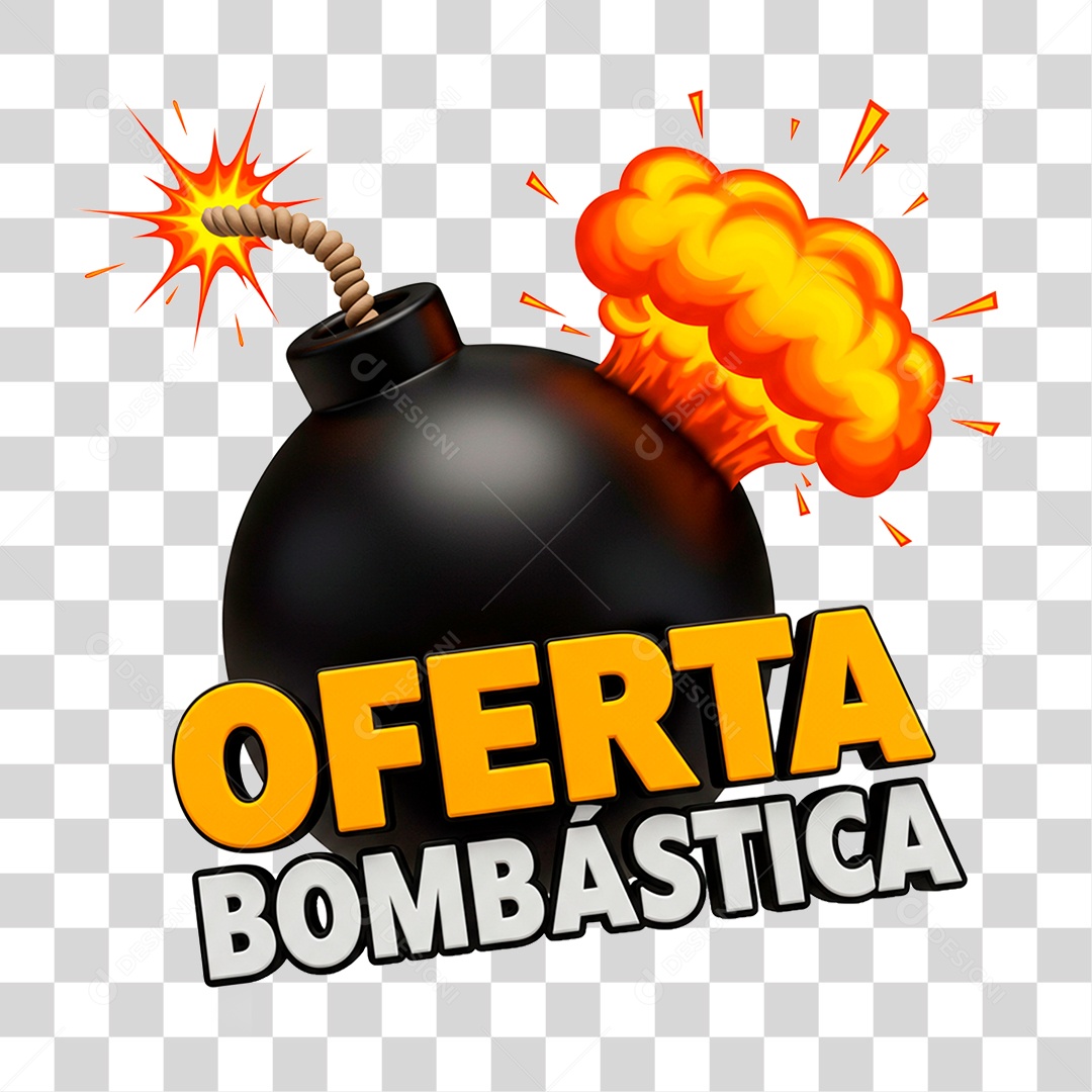 Selo 3D Oferta Bombástica PNG Transparente