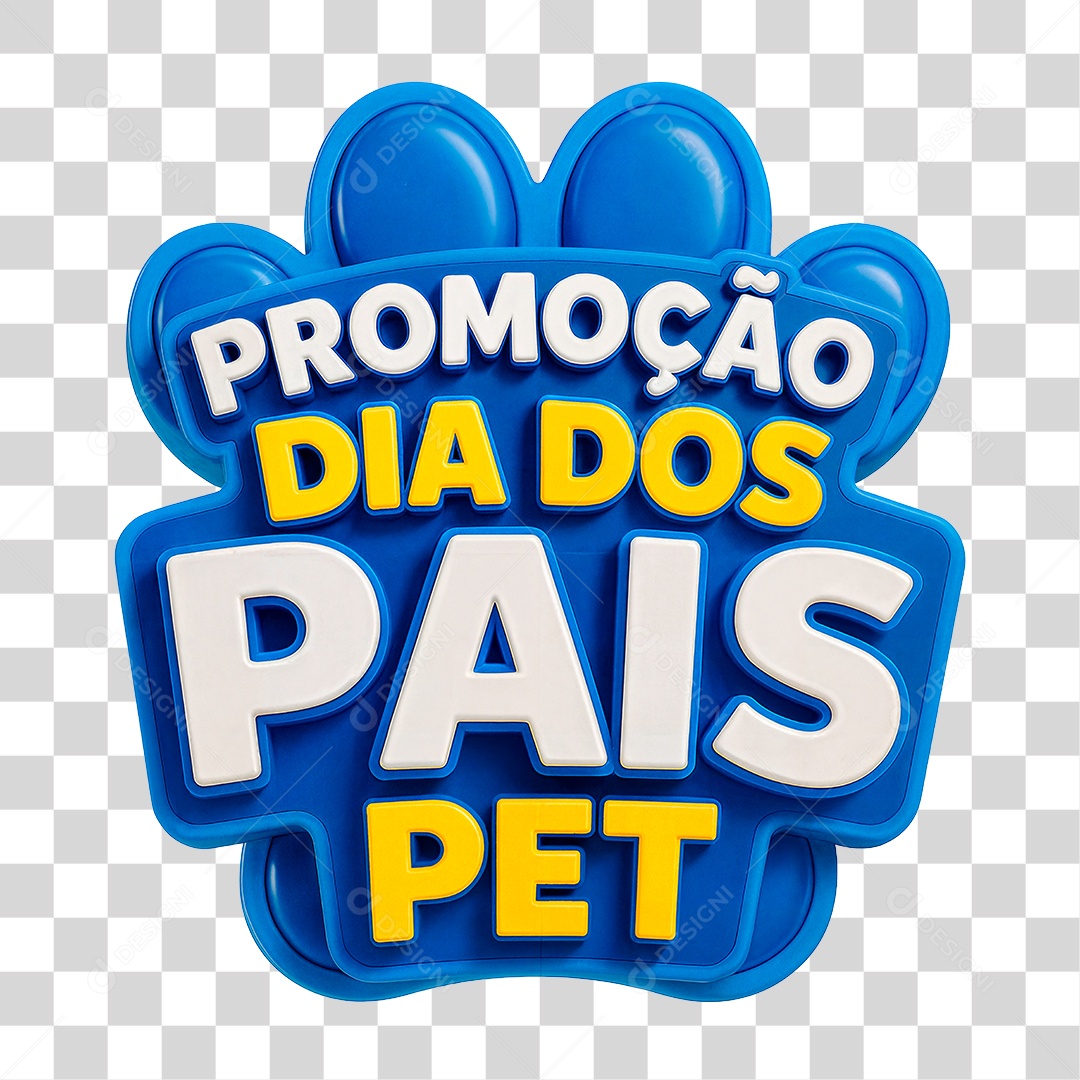 Selo 3D Promoção Dia dos Pais Pet PNG Transparente