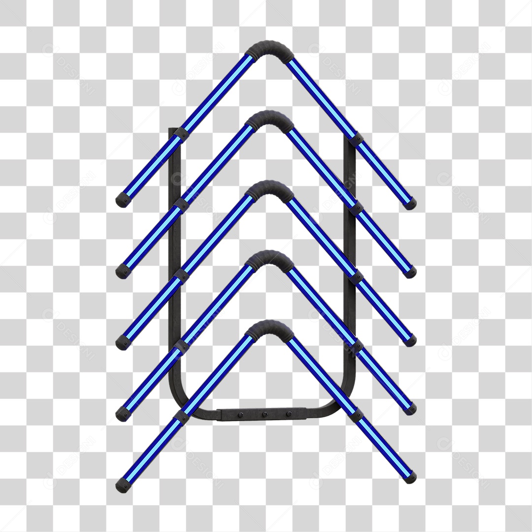 Painel de Setas Metálica com Neon PNG Transparente