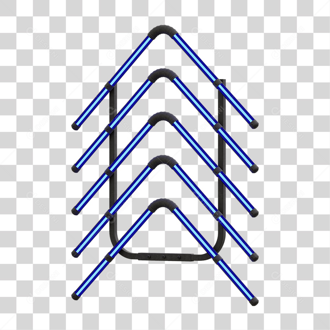 Painel de Setas Metálica com Neon PNG Transparente