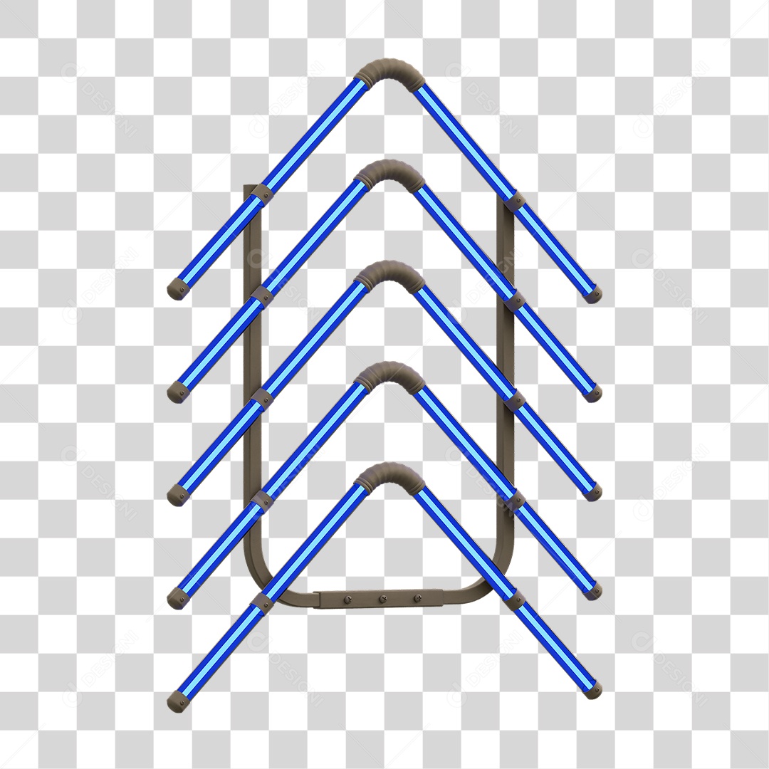 Painel de Setas Metálica com Neon PNG Transparente