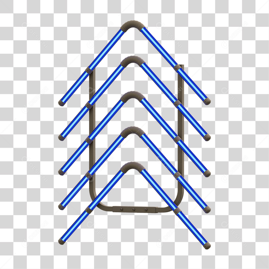 Painel de Setas Metálica com Neon PNG Transparente