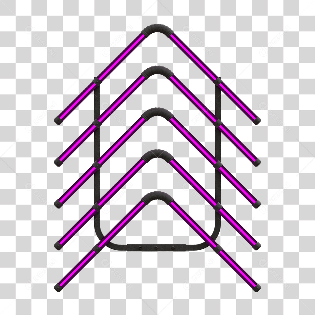 Painel de Setas Metálica com Neon PNG Transparente