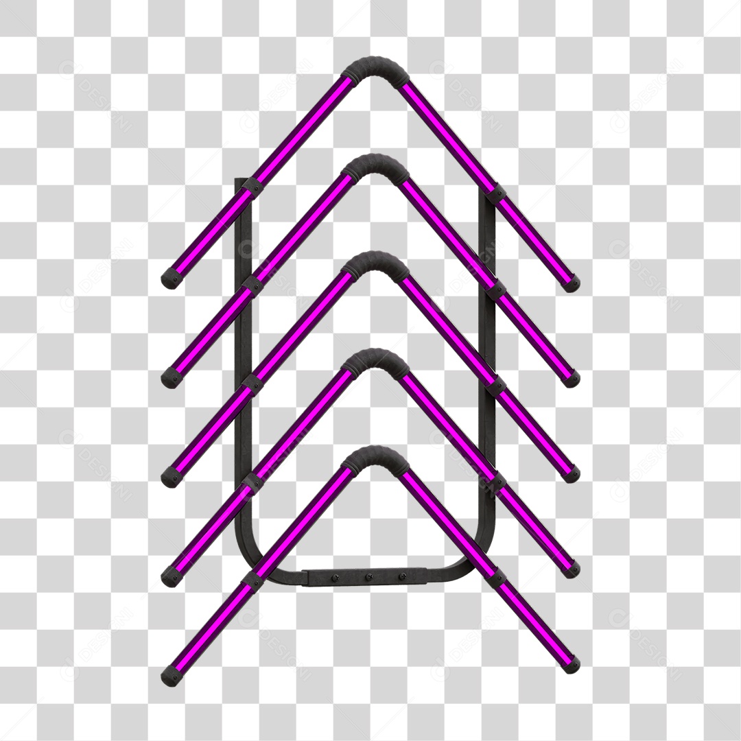 Painel de Setas Metálica com Neon PNG Transparente