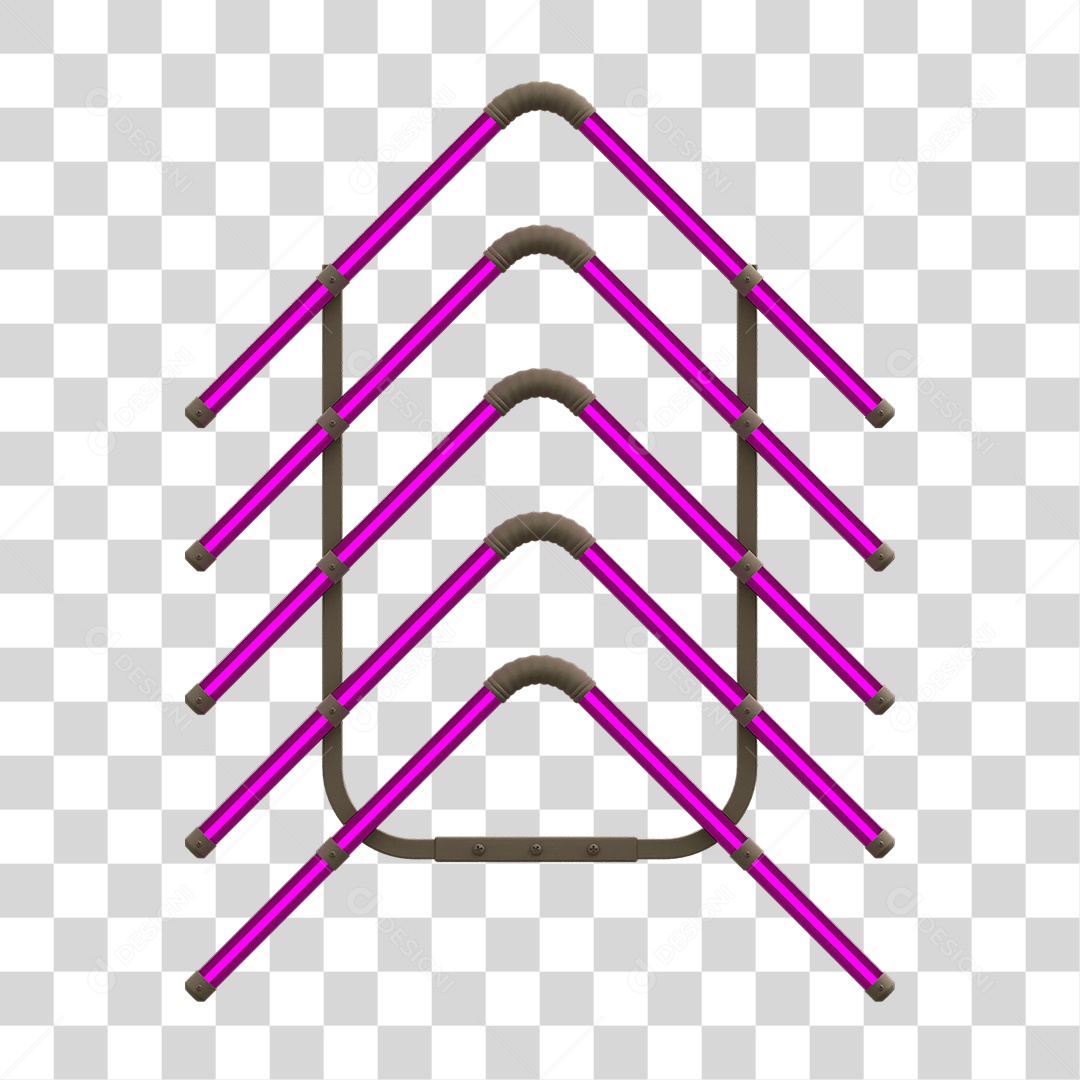 Painel de Setas Metálica com Neon PNG Transparente