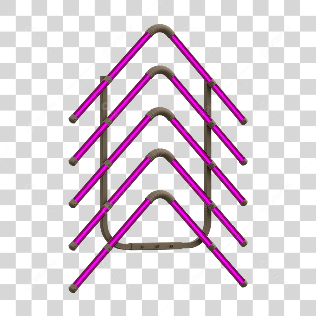 Painel de Setas Metálica com Neon PNG Transparente