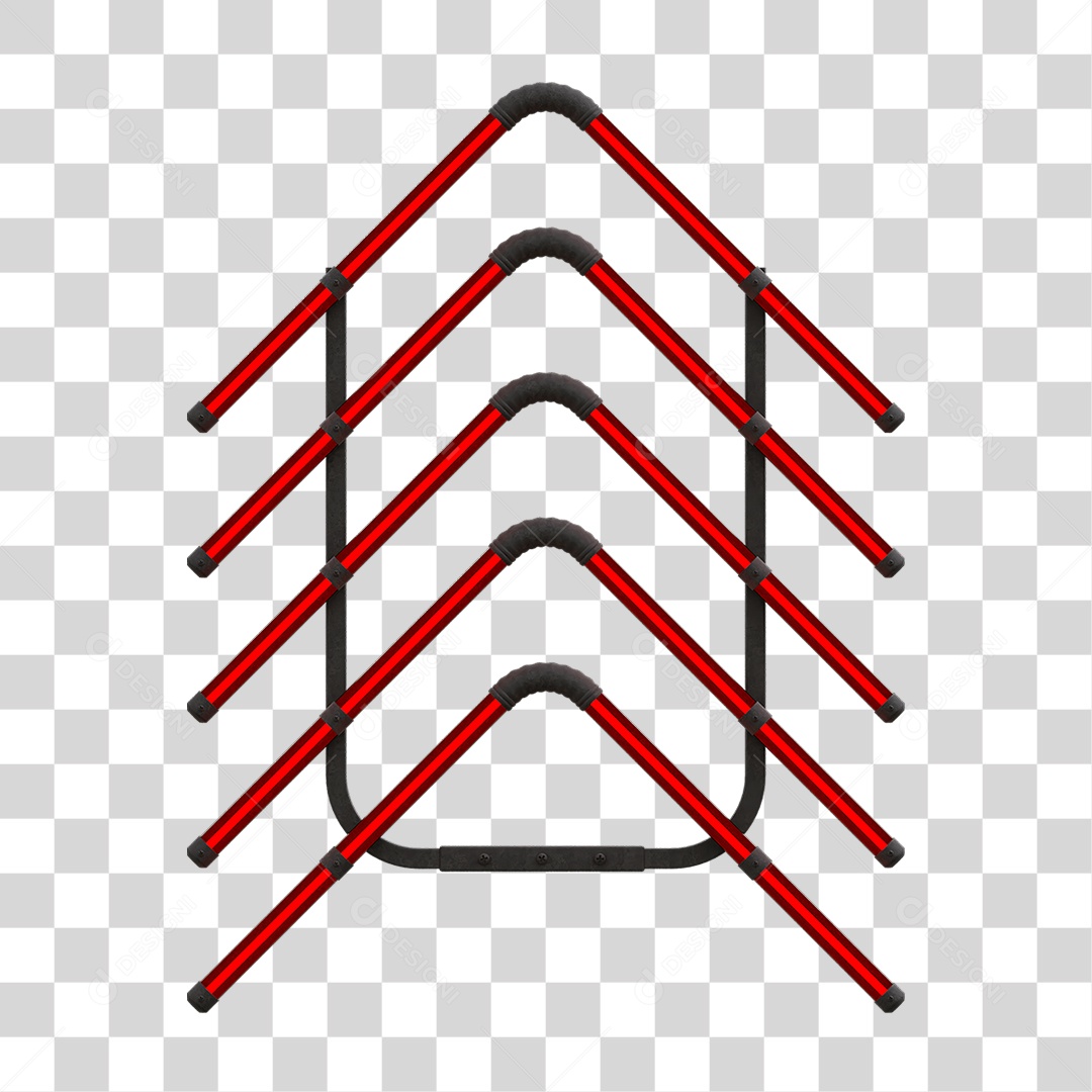 Painel de Setas Metálica com Neon PNG Transparente