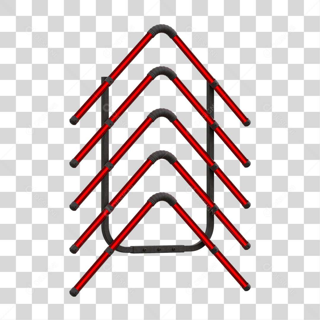 Painel de Setas Metálica com Neon PNG Transparente