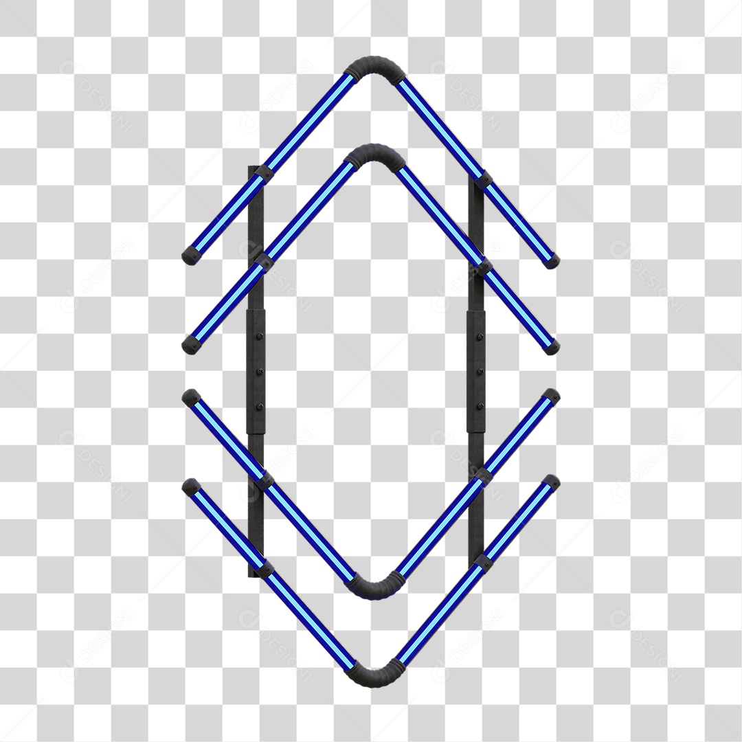 Painel de Setas Metálica com Neon PNG Transparente