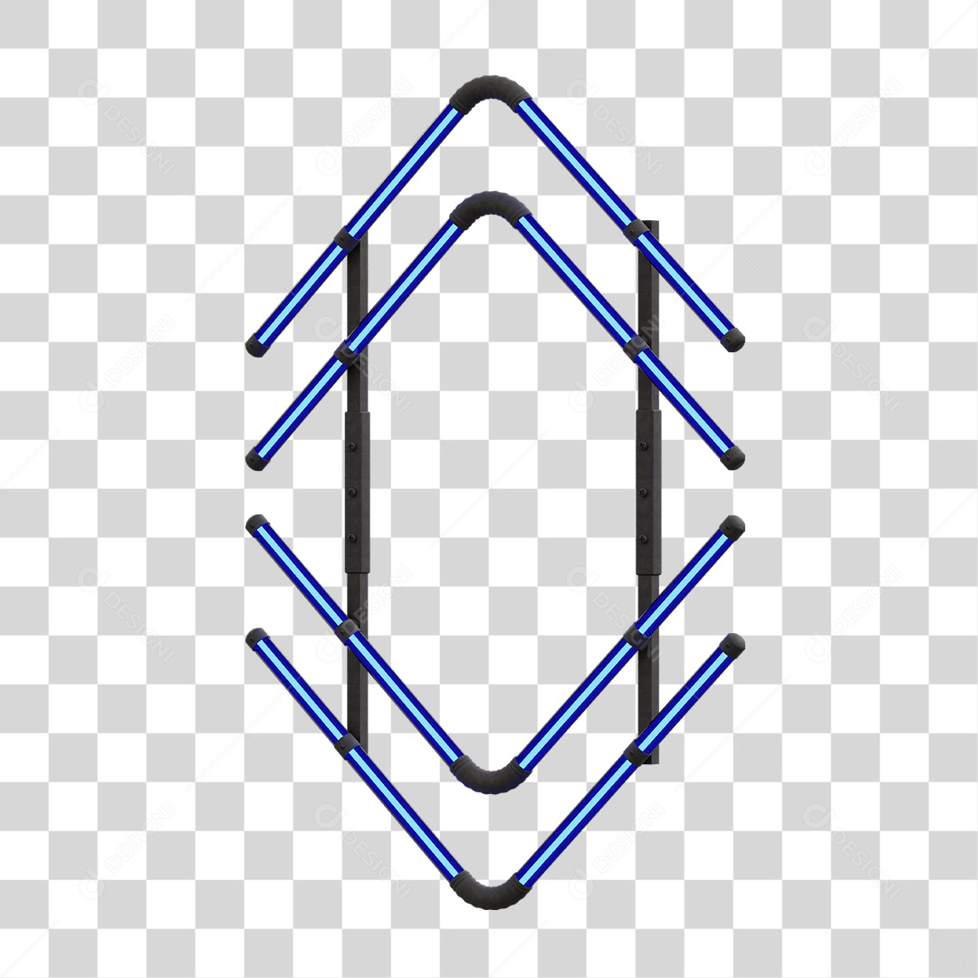 Painel de Setas Metálica com Neon PNG Transparente