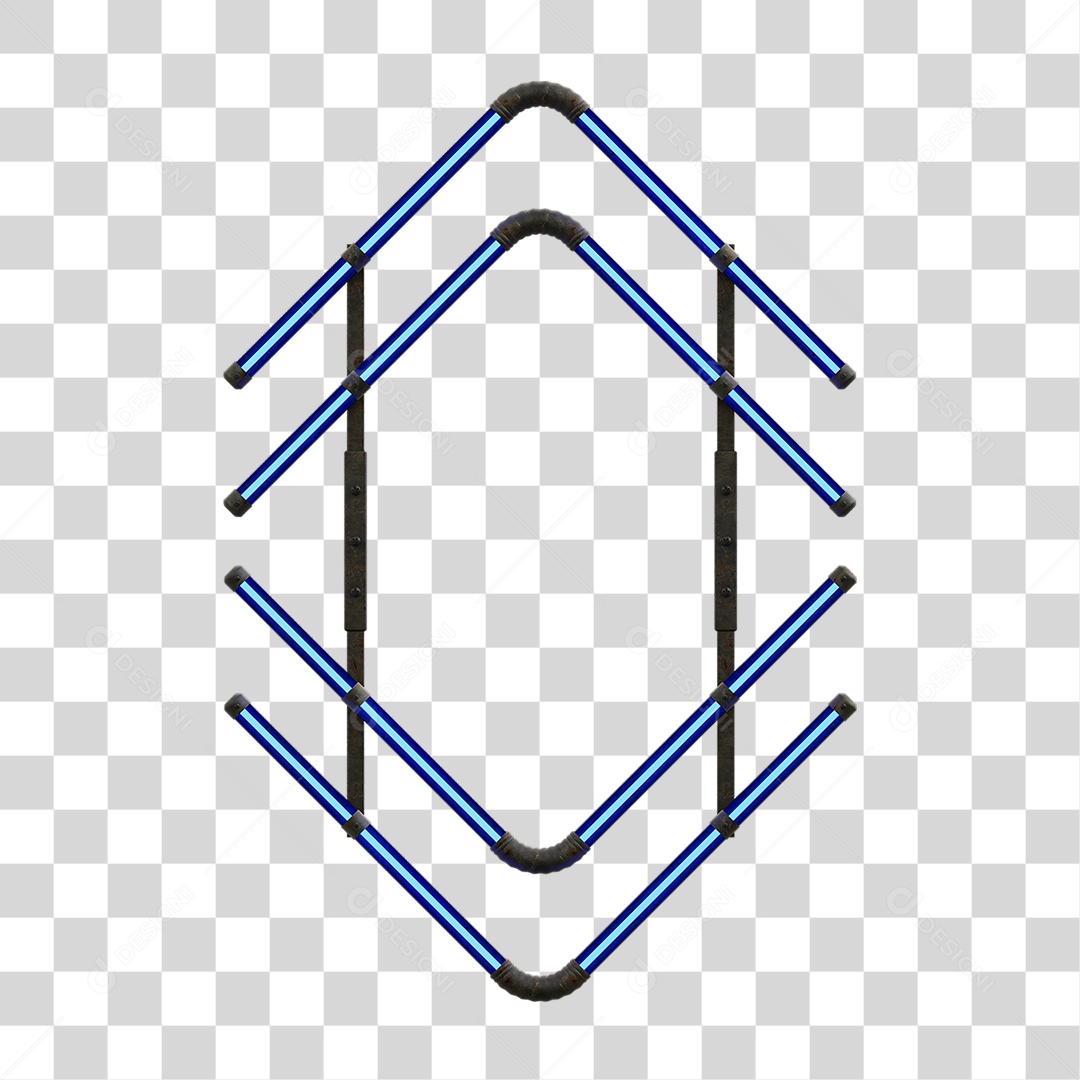 Painel de Setas Metálica com Neon PNG Transparente