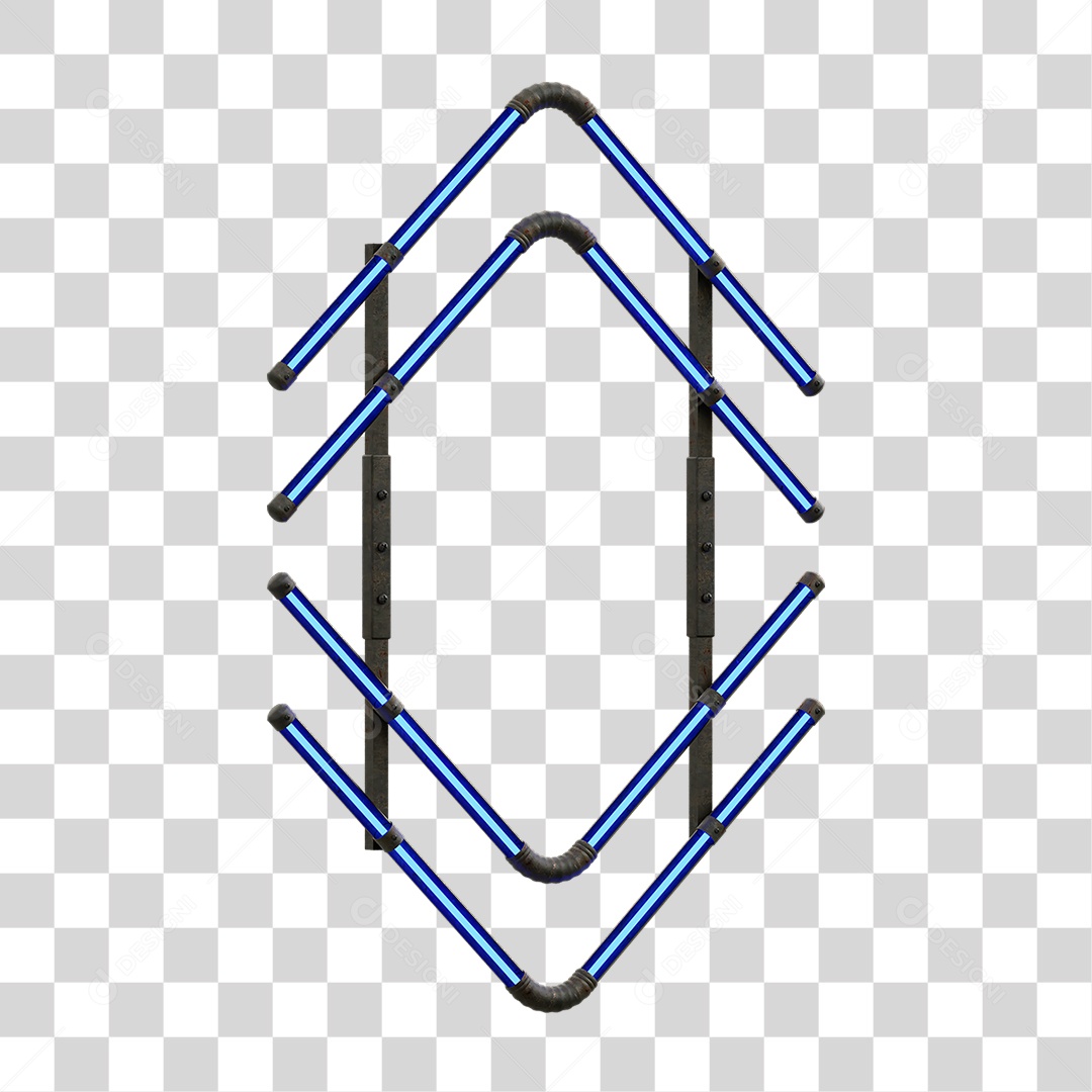 Painel de Setas Metálica com Neon PNG Transparente