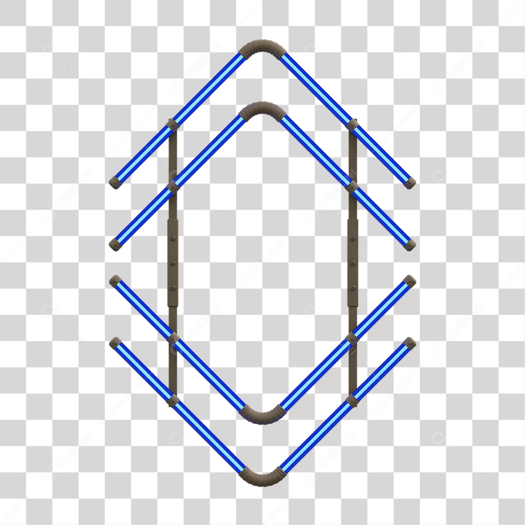 Painel de Setas Metálica com Neon PNG Transparente