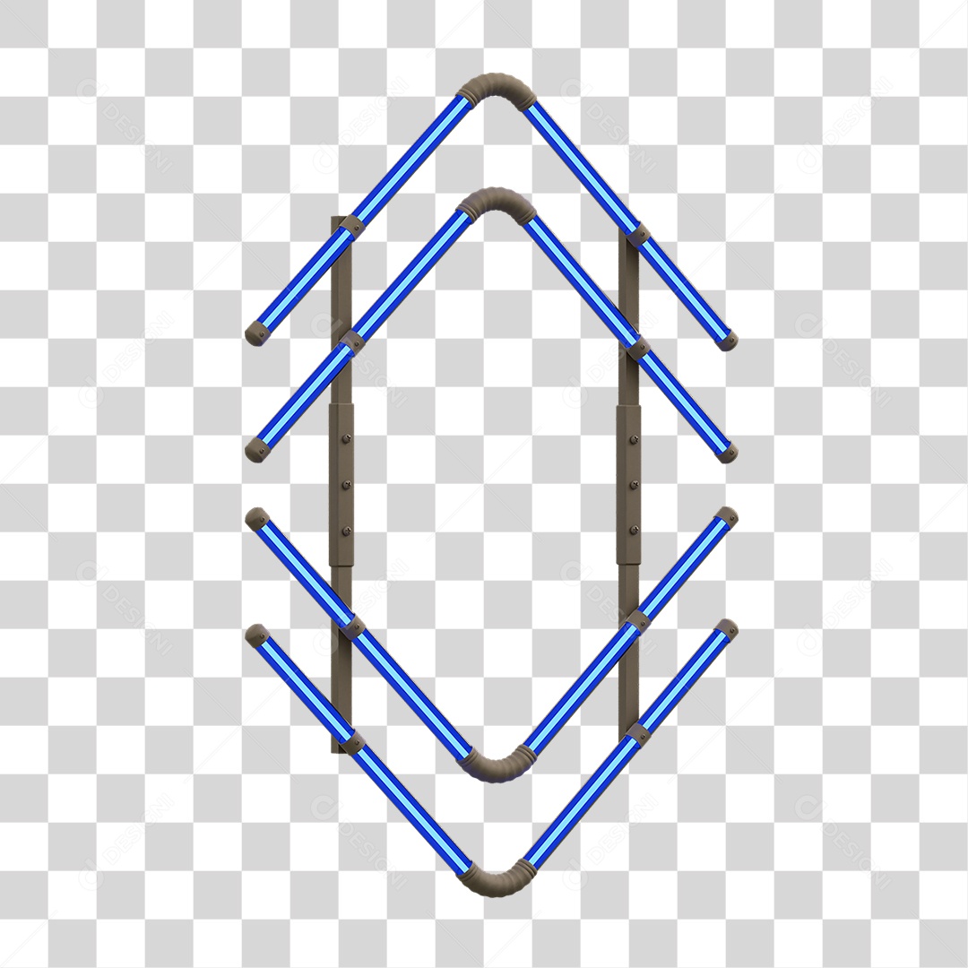 Painel de Setas Metálica com Neon PNG Transparente