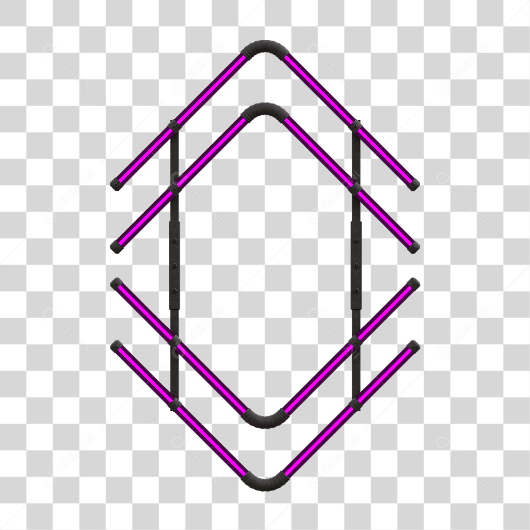 Painel de Setas Metálica com Neon PNG Transparente