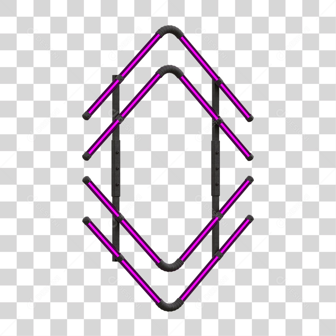 Painel de Setas Metálica com Neon PNG Transparente