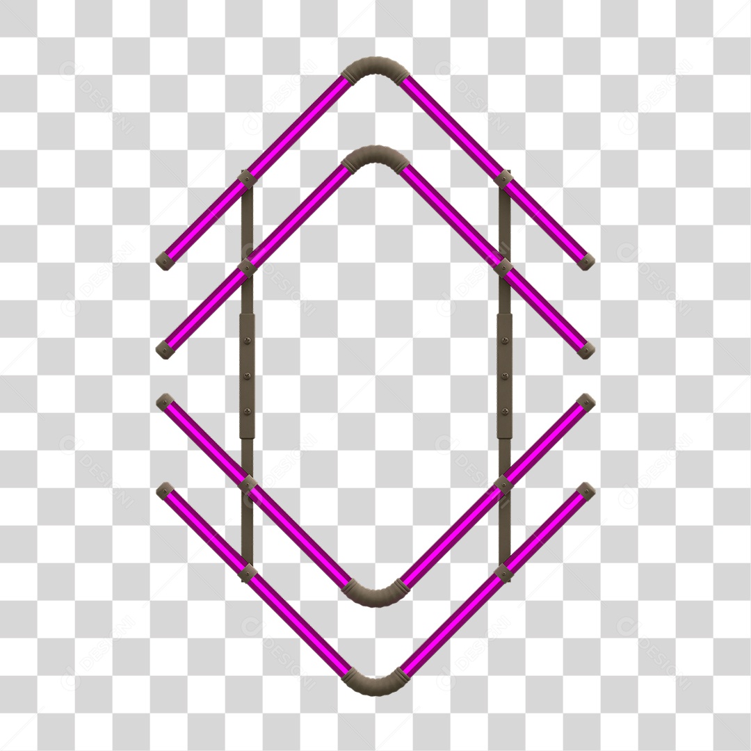 Painel de Setas Metálica com Neon PNG Transparente