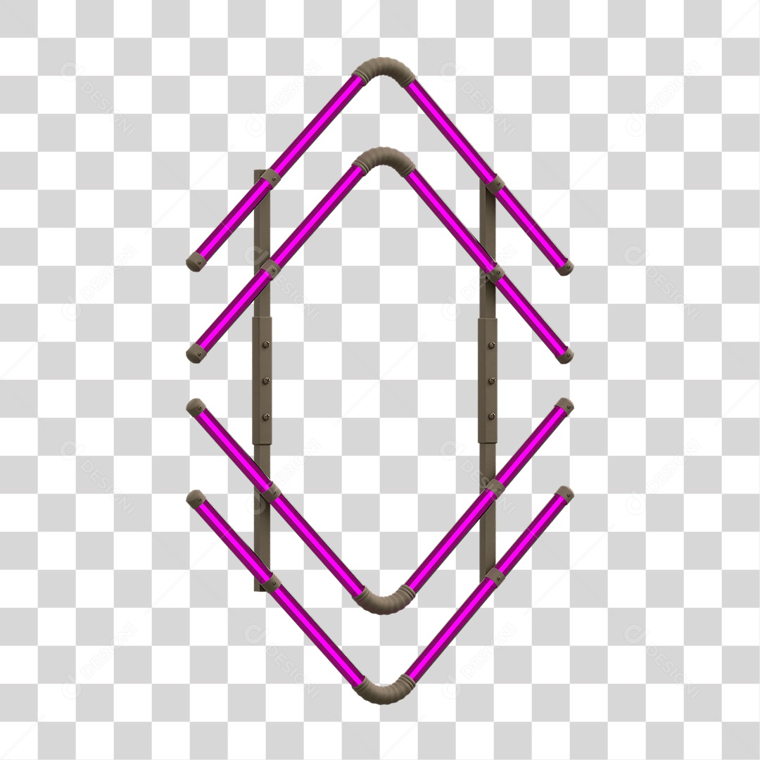 Painel de Setas Metálica com Neon PNG Transparente