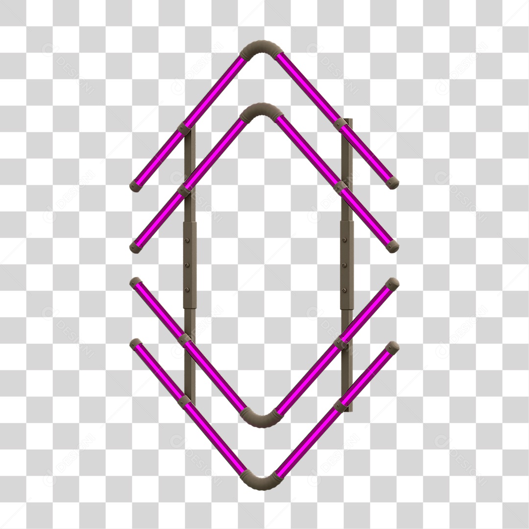 Painel de Setas Metálica com Neon PNG Transparente